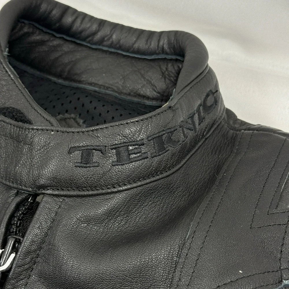 Teknic Black Padded‎ Leather Motorcycle Motocross Racing Jacket Size 42/52